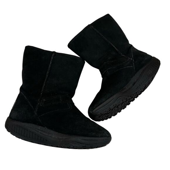 Skechers Shape-Ups‎ Black Suede Tall Boots Women's 8 Winter Snow Outdoor - Picture 4 of 9